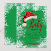 Invitation Baby Shower Flocon de Noël de Noël (Devant / Derrière)