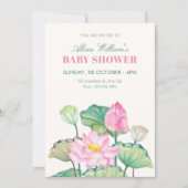 Invitation Baby shower floraison florale (Devant)