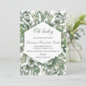 Invitation Baby shower floral (Debout devant)