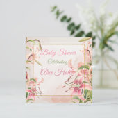 Invitation Baby shower floral (Debout devant)