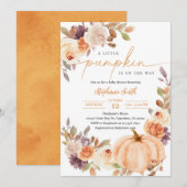 Invitation Baby Shower Floral (Devant / Derrière)
