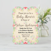 Invitation Baby shower floral (Debout devant)