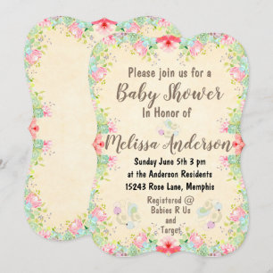 Invitation Baby shower floral