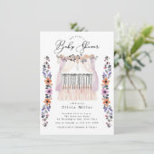 Invitation Baby shower floral (Debout devant)