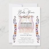 Invitation Baby shower floral (Devant)