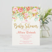 Invitation baby shower floral (Debout devant)