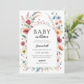 Invitation Baby Shower Floral (Debout devant)