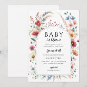 Invitation Baby Shower Floral (Devant / Derrière)