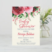 Invitation baby shower Floral (Debout devant)