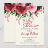 Invitation baby shower Floral (Devant / Derrière)