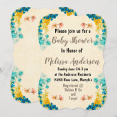Invitation Baby shower floral (Devant / Derrière)