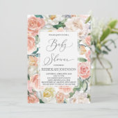 Invitation Baby shower floral (Debout devant)