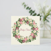 Invitation Baby shower floral (Debout devant)