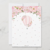 Invitation Baby shower floral à air chaud Girl Silver (Dos)