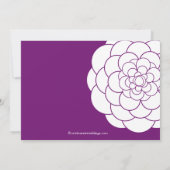 Invitation Baby shower floral à fleurs de dahlia violette mod (Dos)