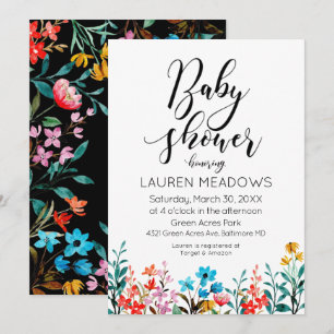 Invitation Baby shower floral à l'aquarelle de pri