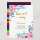 Invitation BABY SHOWER floral à l'or mexicain (Devant / Derrière)