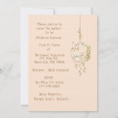 Invitation Baby shower Floral animal lapin rose (Dos)