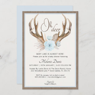 Invitation Baby shower Floral Antler