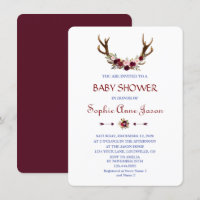 Baby shower Floral Antlers de Bourgogne