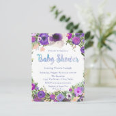 Invitation Baby shower floral aquarelle (Debout devant)