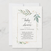 Invitation Baby shower Floral Aquarelle (Devant)