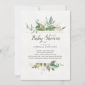 Invitation Baby shower Floral Aquarelle (Devant)
