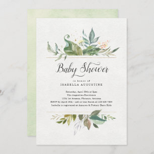 Invitation Baby shower Floral Aquarelle
