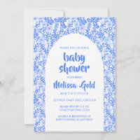 BABY SHOWER Floral Arc Blue Flower Motif PERSONNAL