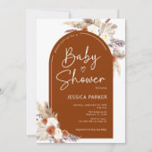 Invitation Baby shower Floral Arch Terracotta Boho (Devant)