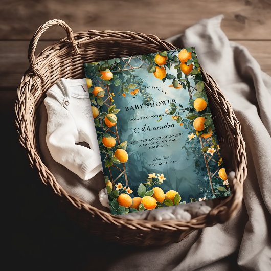 Invitation Baby Shower Floral au Verger de Citron