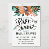 Invitation Baby shower floral automne (Devant)