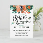 Invitation Baby shower floral automne (Debout devant)