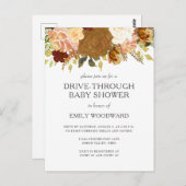 Invitation Baby shower Floral Automne (Devant / Derrière)