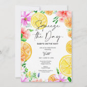 Invitation Baby shower floral aux agrumes brillants Invitatio (Devant)