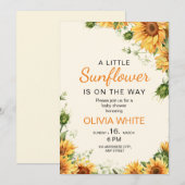 Invitation Baby shower floral, Baby shower Boho (Devant / Derrière)
