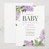Invitation Baby shower floral Baby shower Boho (Devant / Derrière)