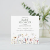 INVITATION BABY SHOWER, FLORAL, BABY SHOWER BOTANIQUE (Debout devant)