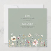 INVITATION BABY SHOWER, FLORAL, BABY SHOWER BOTANIQUE (Dos)