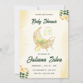 Invitation Baby shower floral bébé (Devant)
