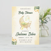 Invitation Baby shower floral bébé (Debout devant)