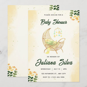 Invitation Baby shower floral bébé
