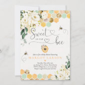 Invitation Baby shower Floral Blanc Blanc, Doux Comme Peuvent (Devant)