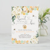 Invitation Baby shower Floral Blanc Blanc, Doux Comme Peuvent (Debout devant)