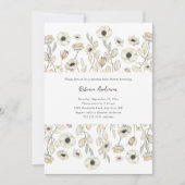 Invitation Baby shower Floral Blanc Surprise (Devant)