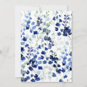 Invitation Baby shower Floral Bleu (Dos)