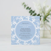 Invitation Baby shower floral (bleu) (Debout devant)