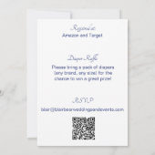 Invitation Baby shower Floral bleu et rouge (Dos)