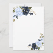 Invitation Baby shower Floral Bleu Garçon (Dos)