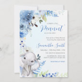Invitation Baby shower Floral Bleu Petite Arachide (Devant)